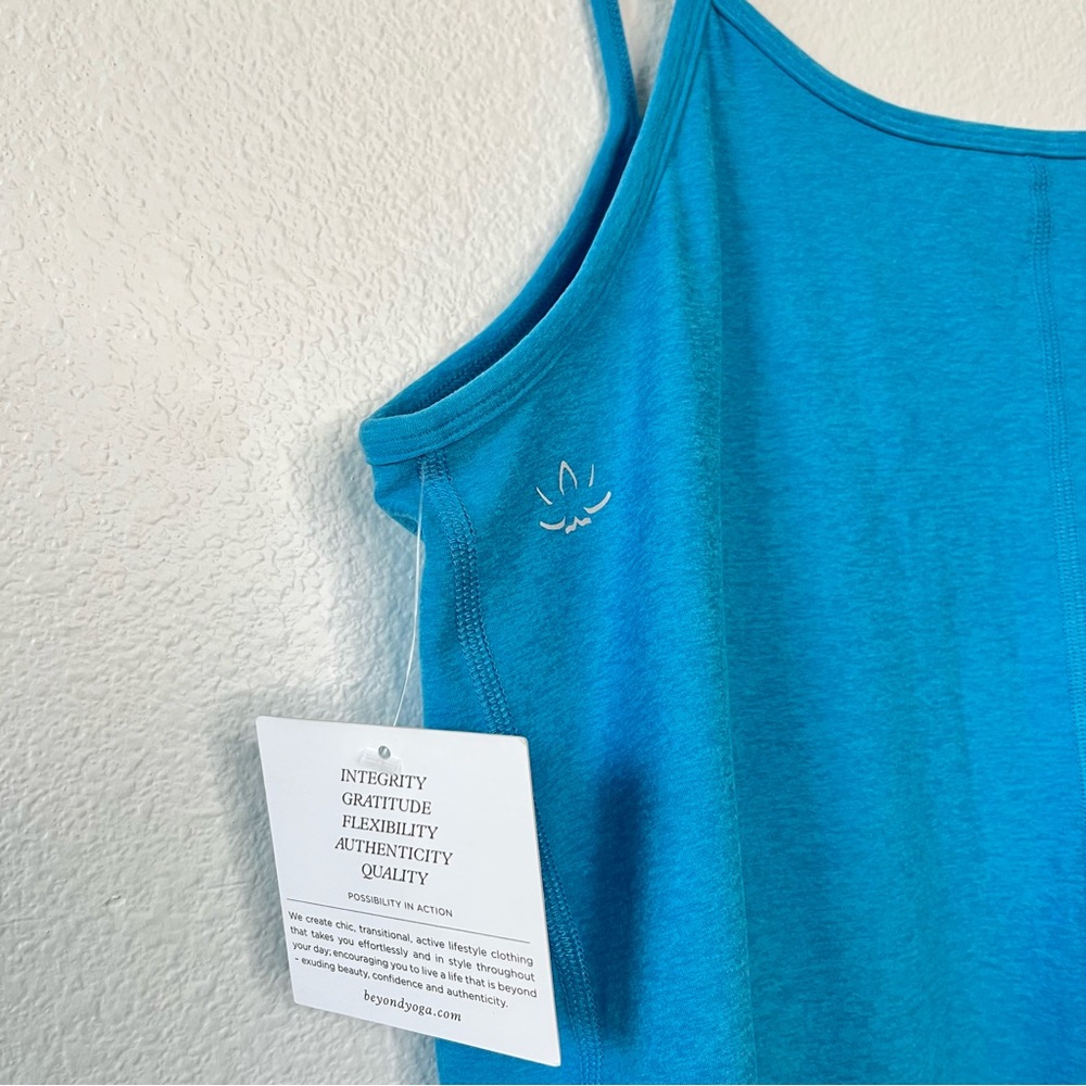 Beyond Yoga Cali Blue Heather Spacedye Essence Dress Built in Shorts Size XL NEW - Picture 7 of 8